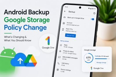 Android backup settings and Google Account storage