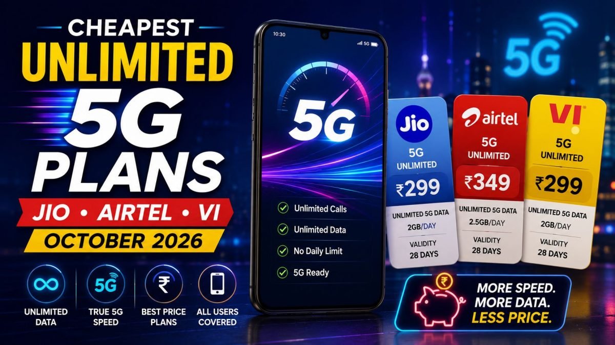 Smartphone showing a 5G signal icon